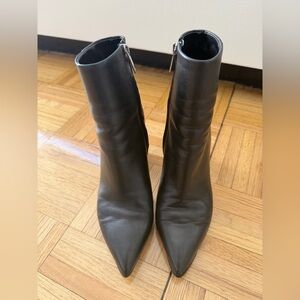 Black Leather Ankle Boots